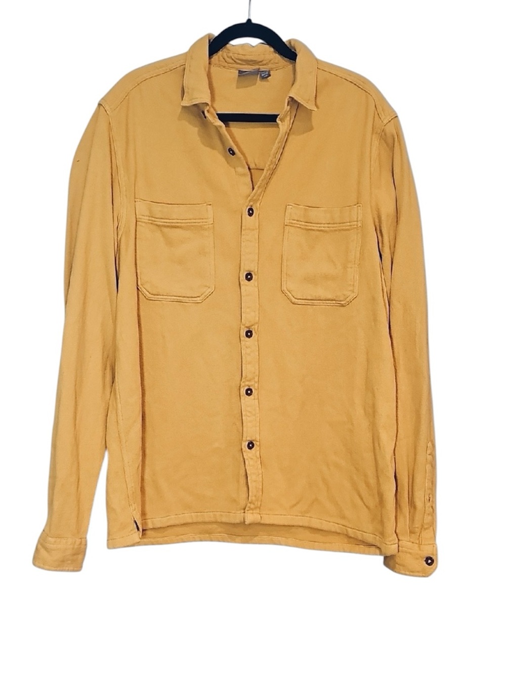 💚 ASOS Mustard Yellow Button-Up Shirt, Size L